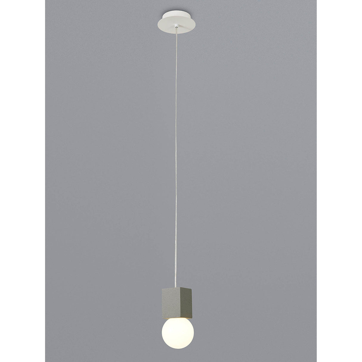 Galaxia 12cm Square 1 Light Pendant Light - White & Grey