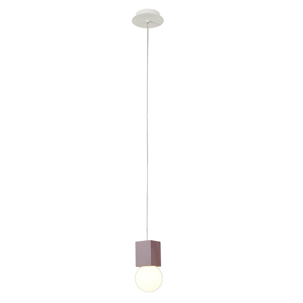 Galaxia 12cm Square 1 Light Pendant Light - White & Red