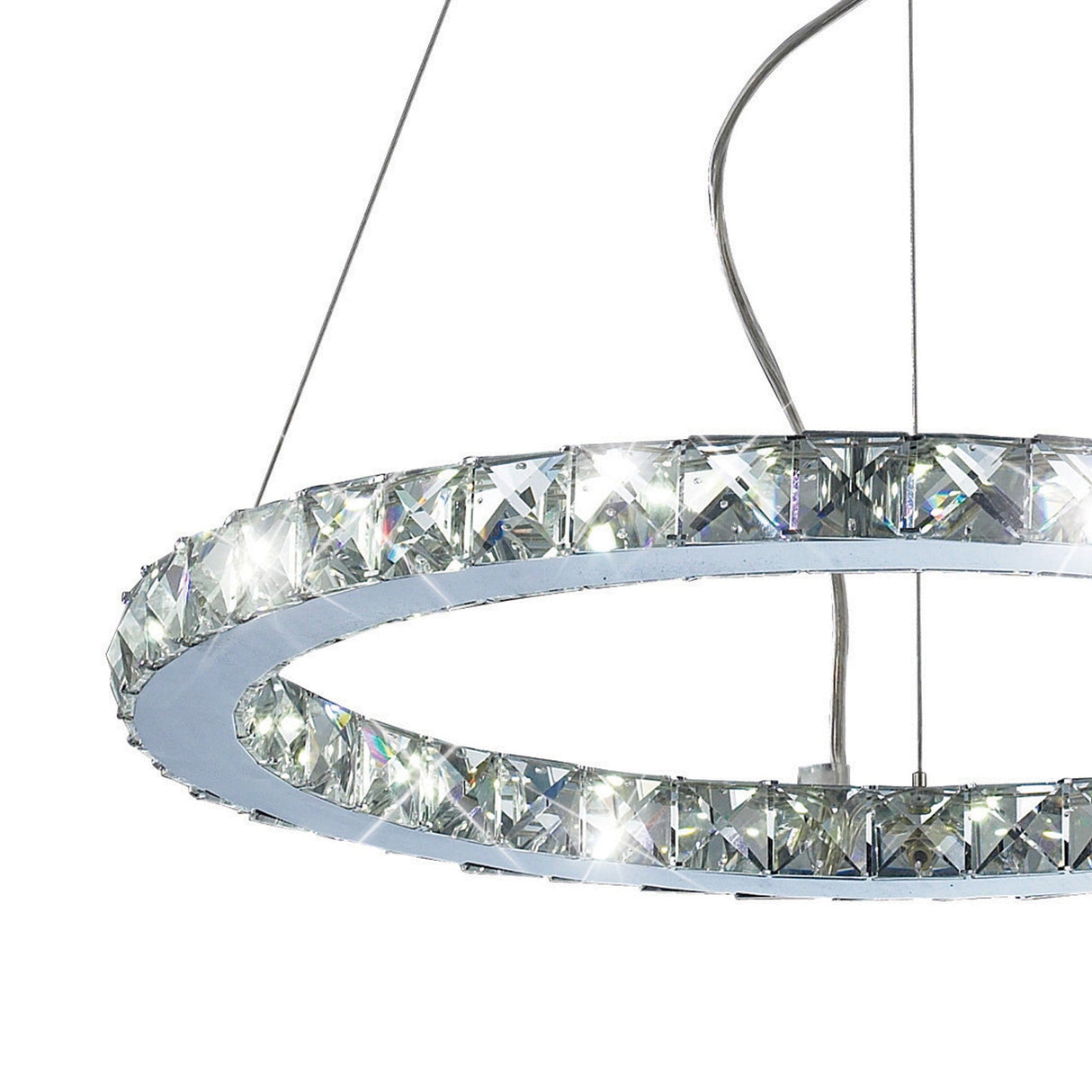 Galaxy Round LED Crystal Suspension Light 27W 6000K - Chrome