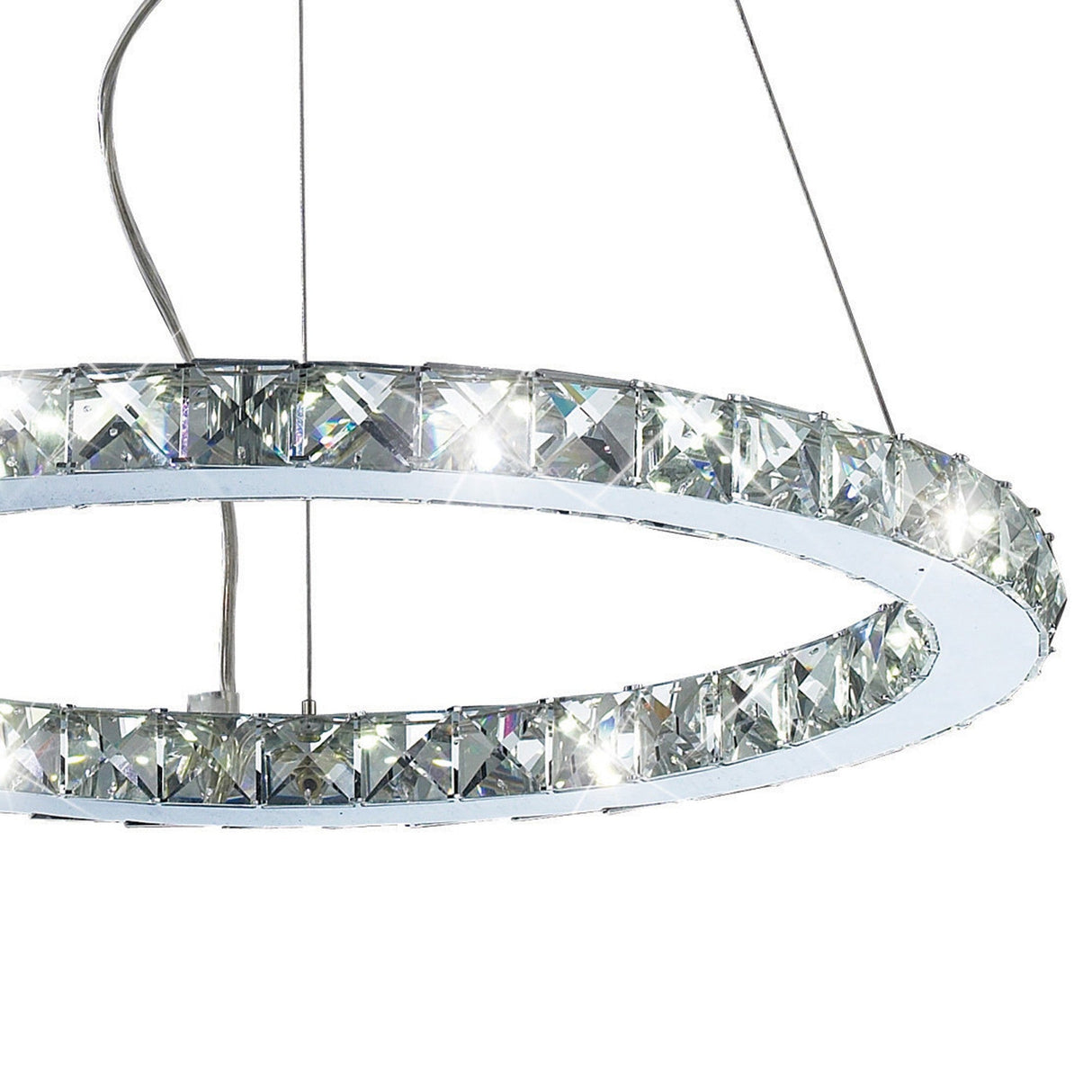 Galaxy Round LED Crystal Suspension Light 27W 6000K - Chrome