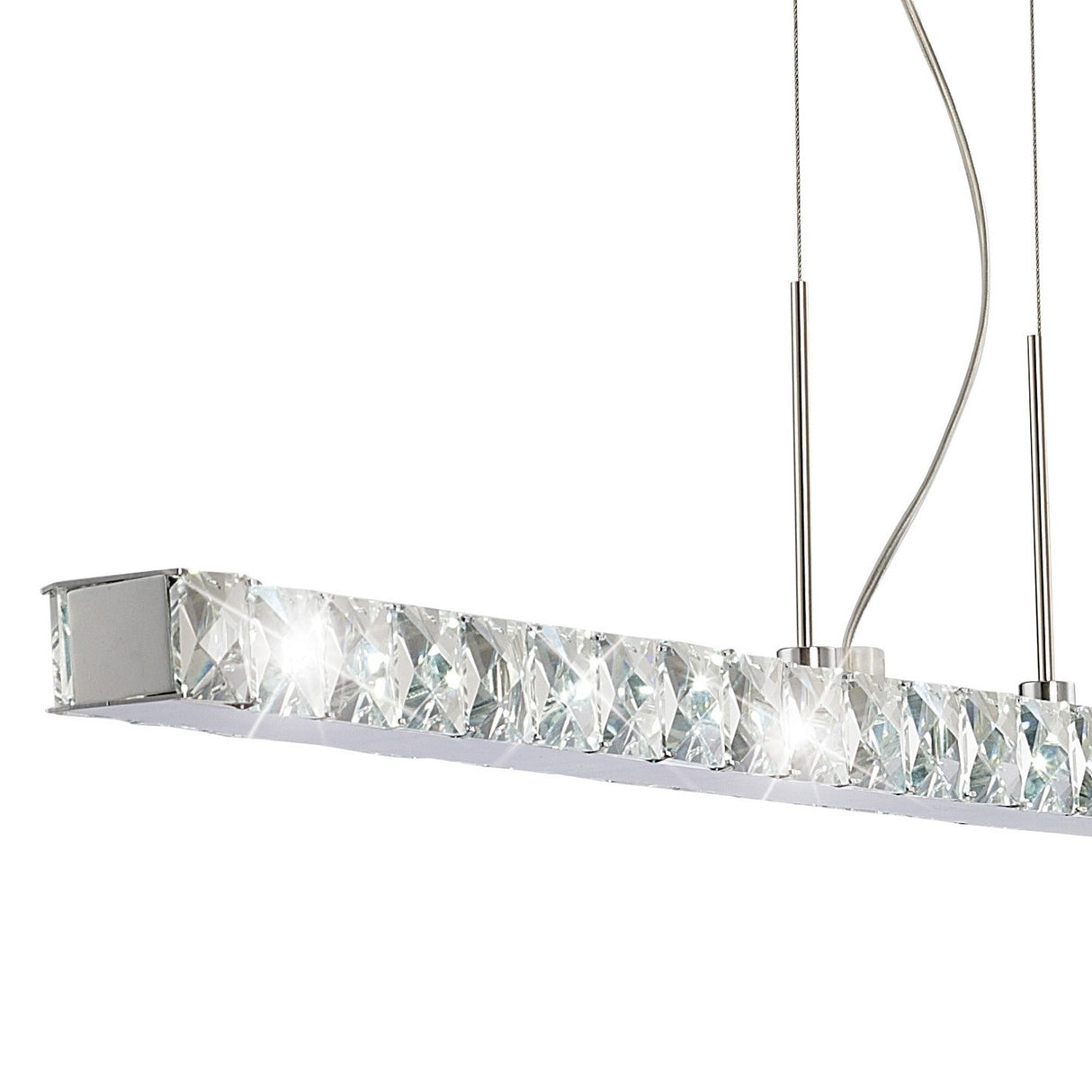 Galaxy LED Crystal Linear Suspension Light - Polished Chrome