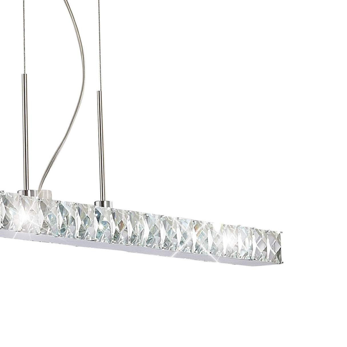 Galaxy LED Crystal Linear Suspension Light - Polished Chrome