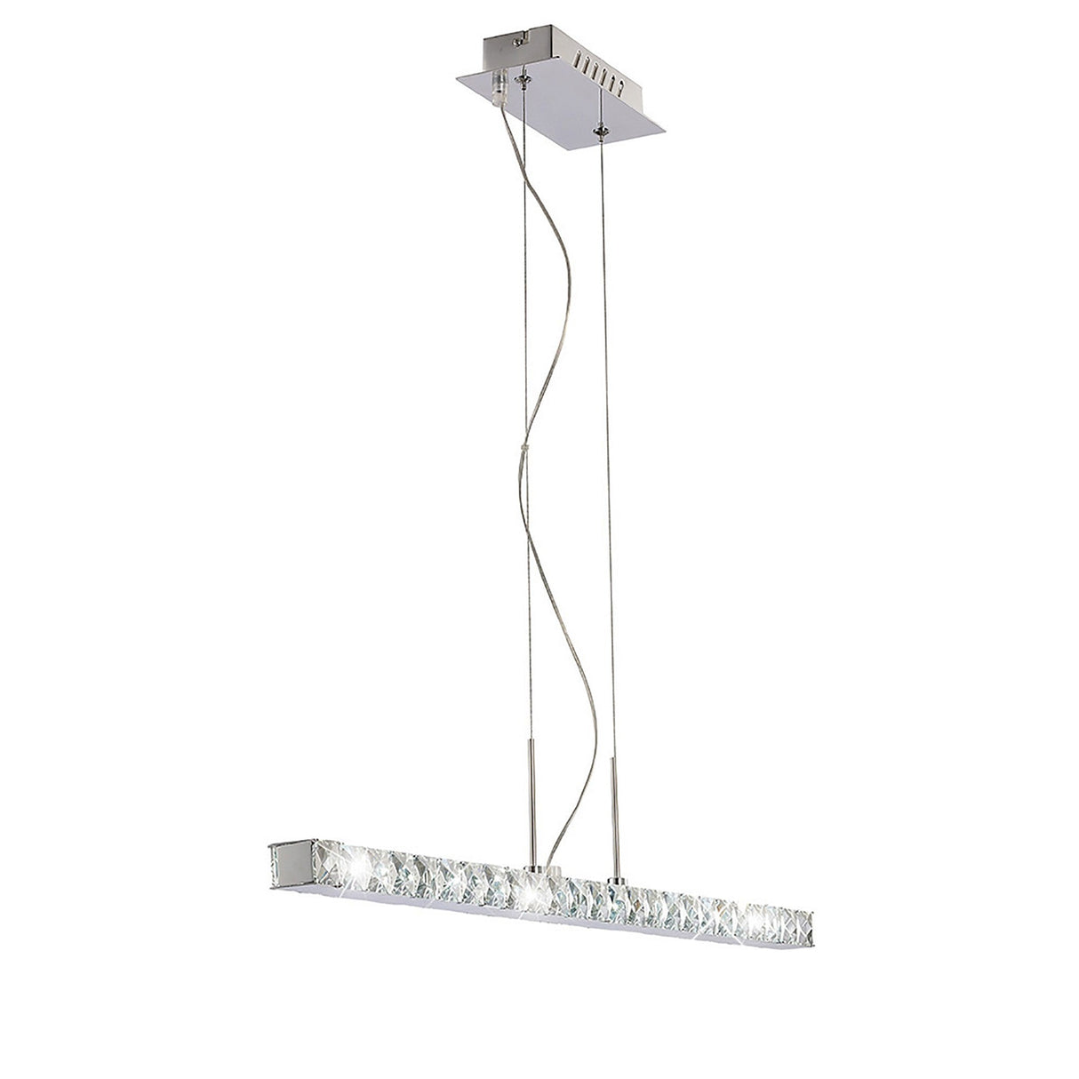 Galaxy LED Crystal Linear Suspension Light - Polished Chrome