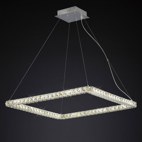 Galaxy Square LED Crystal Suspension Light 36W 4000K - Chrome