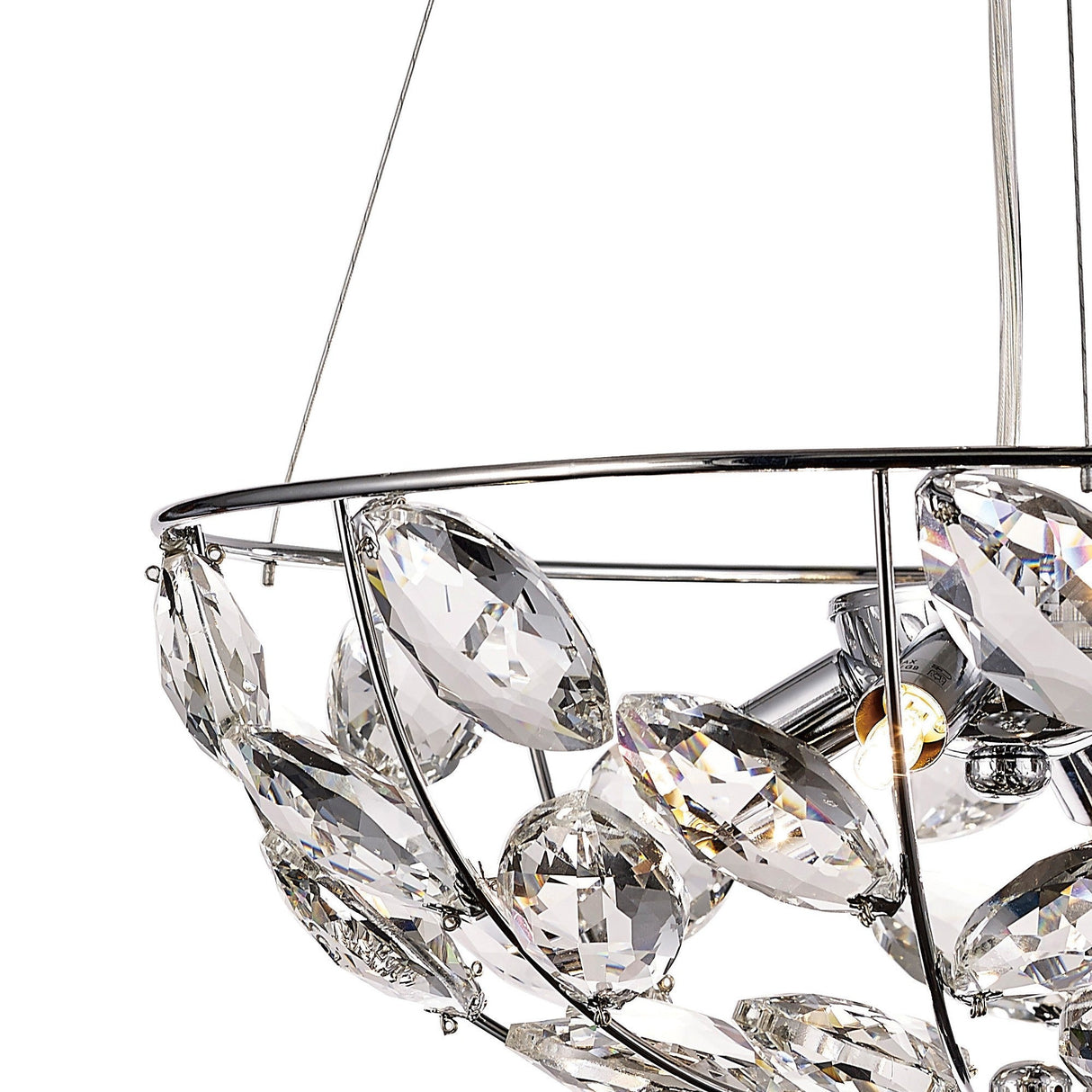 Galilea 39cm 4 Light Crystal Suspension Light - Polished Chrome
