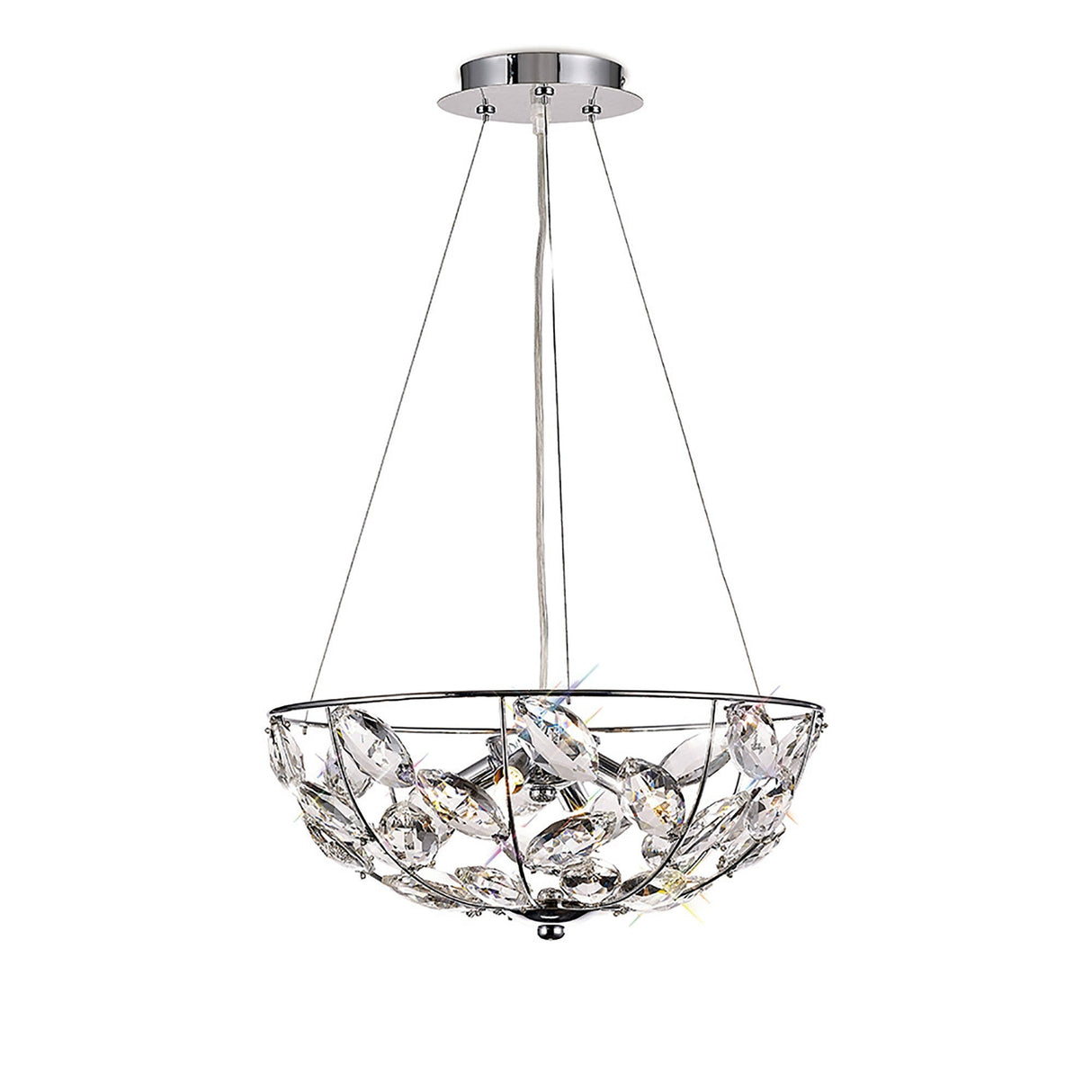Galilea 39cm 4 Light Crystal Suspension Light - Polished Chrome