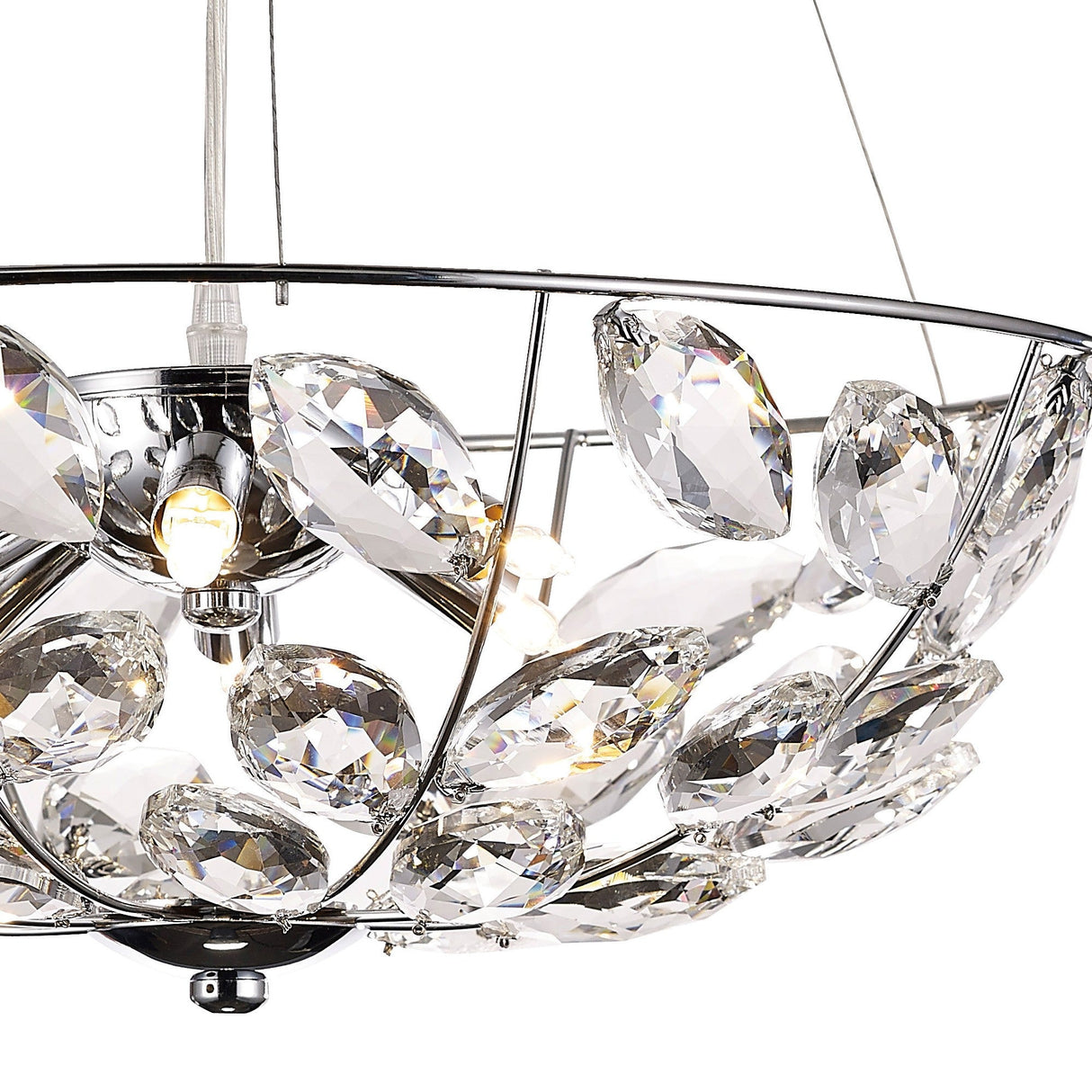 Galilea 45cm 6 Light Crystal Suspension Light - Polished Chrome