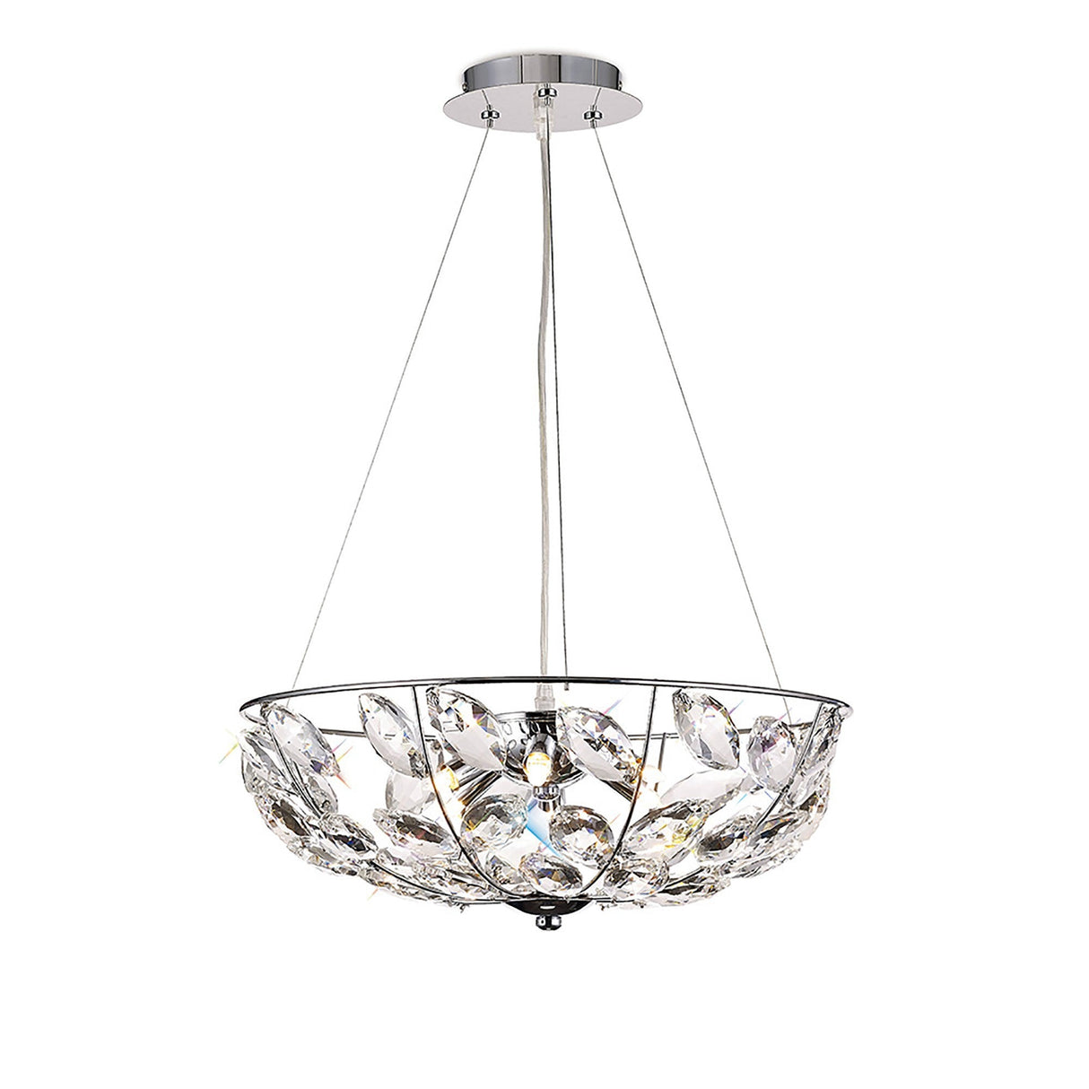 Galilea 45cm 6 Light Crystal Suspension Light - Polished Chrome