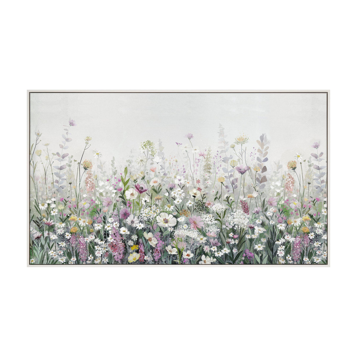 Floral Cascade Framed Canvas – Pink