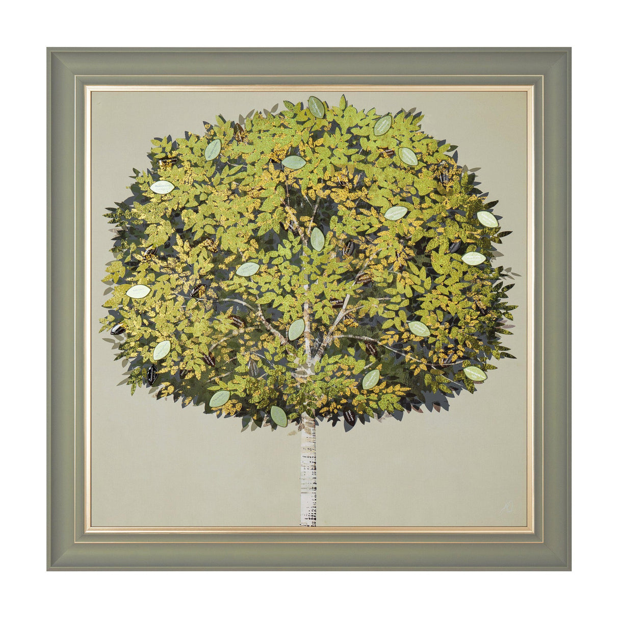 The Love Tree Framed Canvas Wall Art – Green