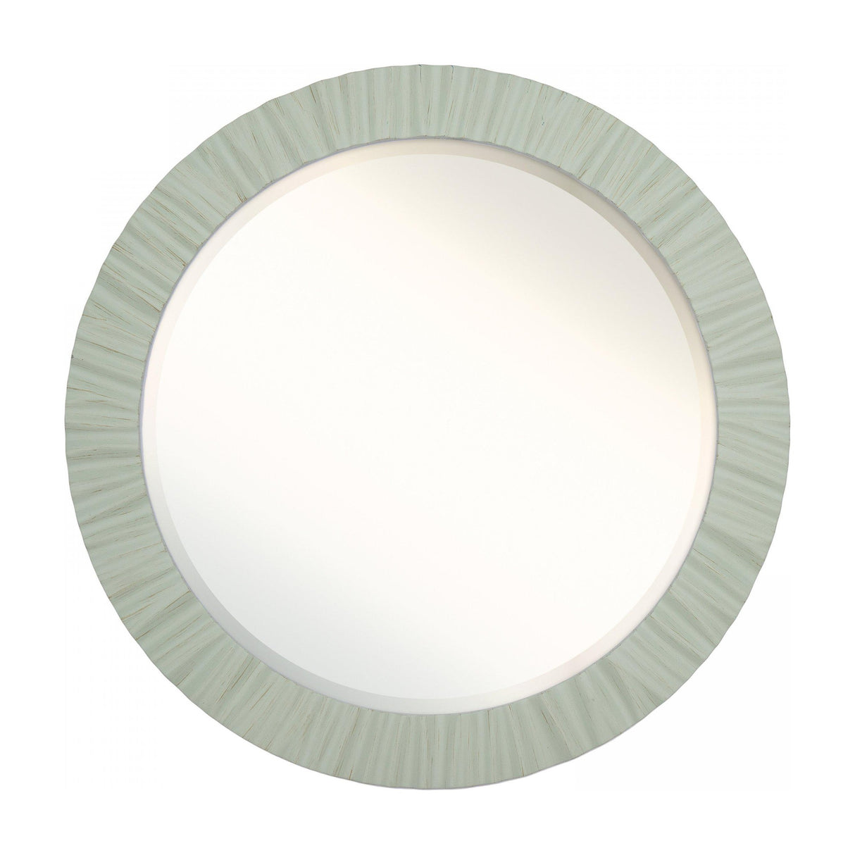 Durham Round Fluted Wall Mirror – Soft Green