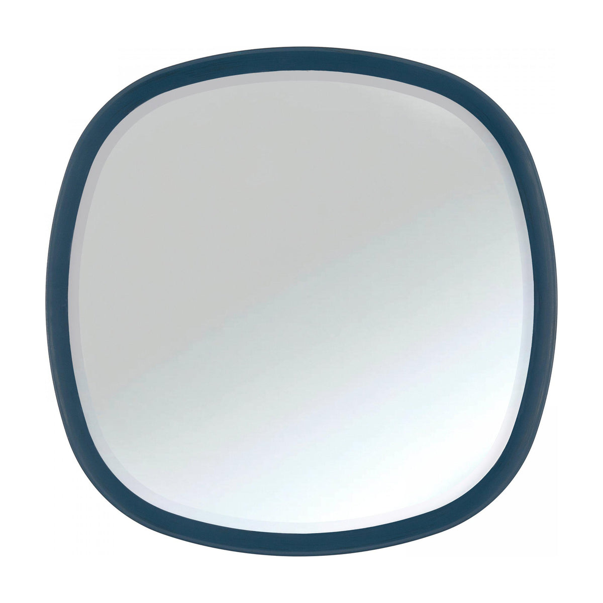 Gallery Direct Casven Wall Mirror in navy with a rounded-square hand-painted MDF frame and plain glass plate, shown on a white background.