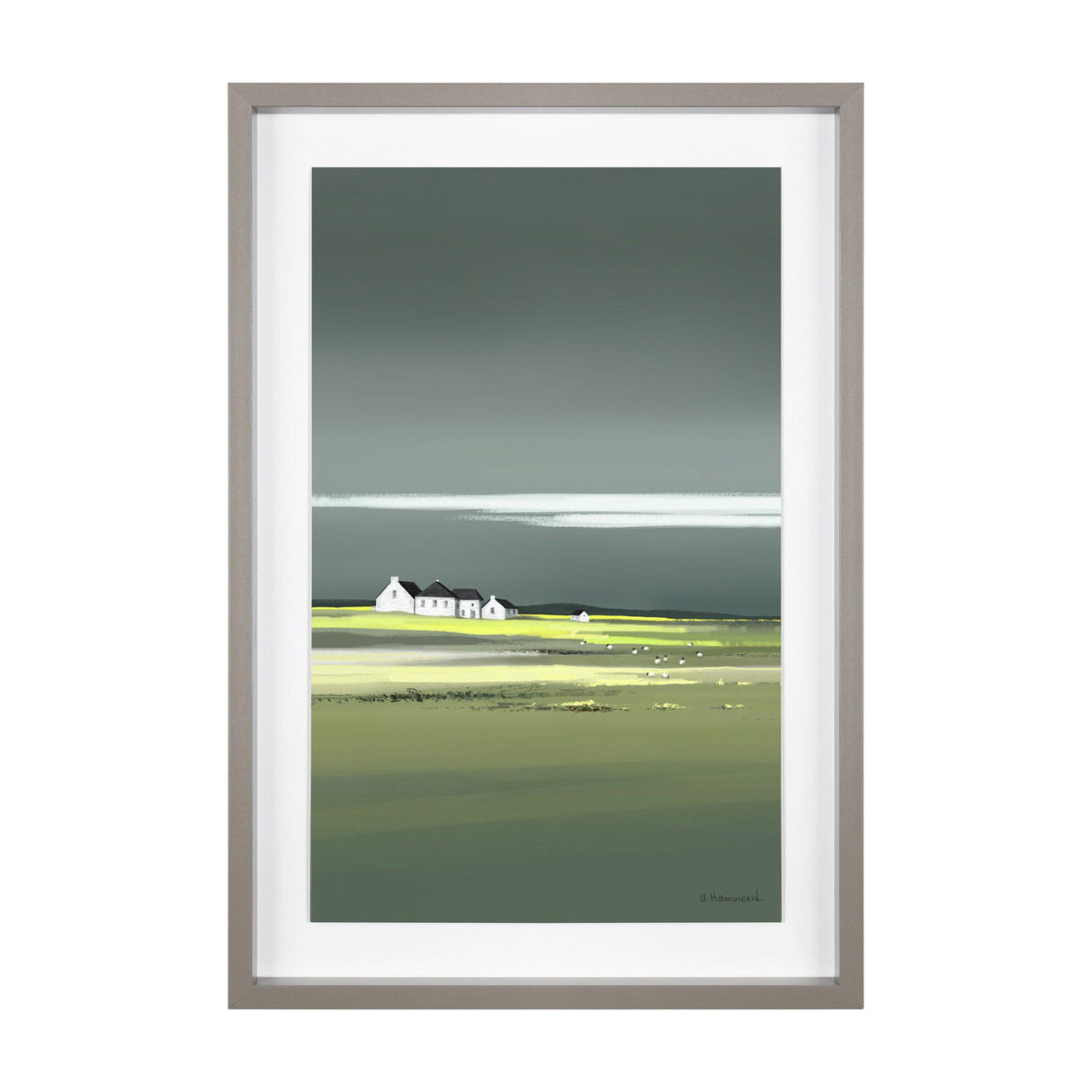 Ethos Framed Coastal Landscape Print – Green