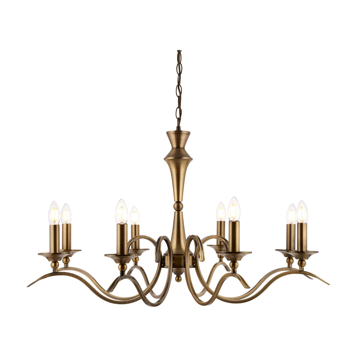 Kora Chandelier 8 Light – Antique Brass