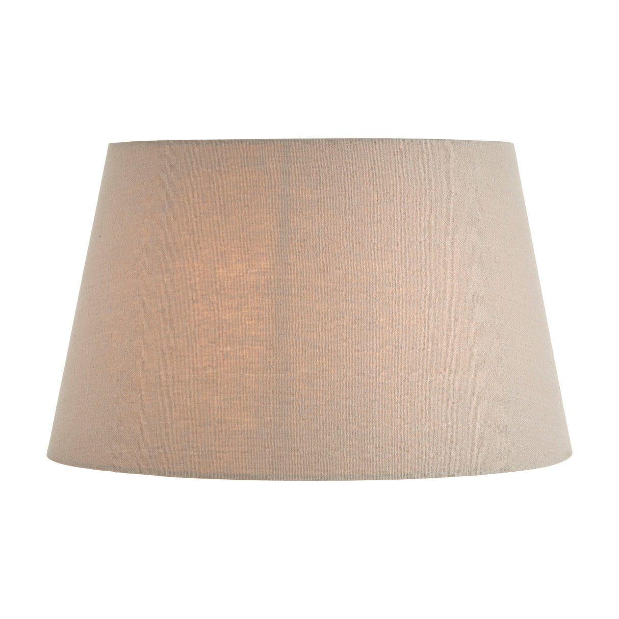 Gallery Direct Cirvenne tapered fabric lamp shade in grey woven fabric with a drum-into-cone profile, shown on a plain white background.