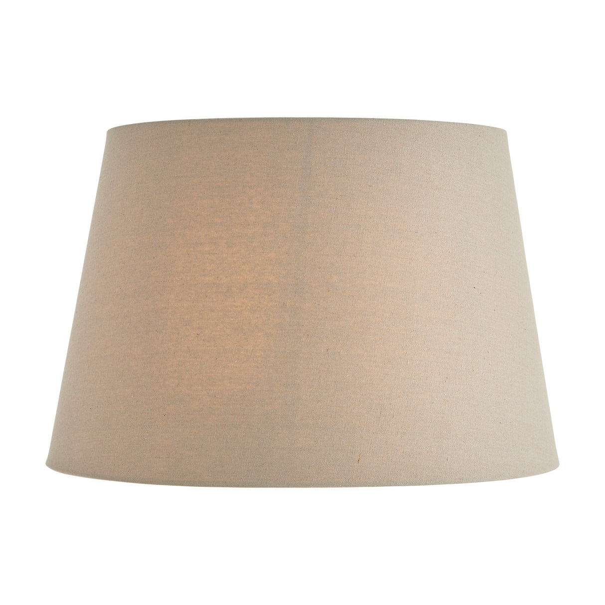 Gallery Direct Cirvenne tapered fabric lamp shade in grey woven fabric with an empire drum-into-cone shape, shown on a plain white background.