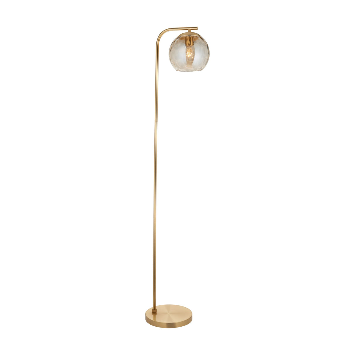 Dimple Glass Globe Floor Light – Satin Gold