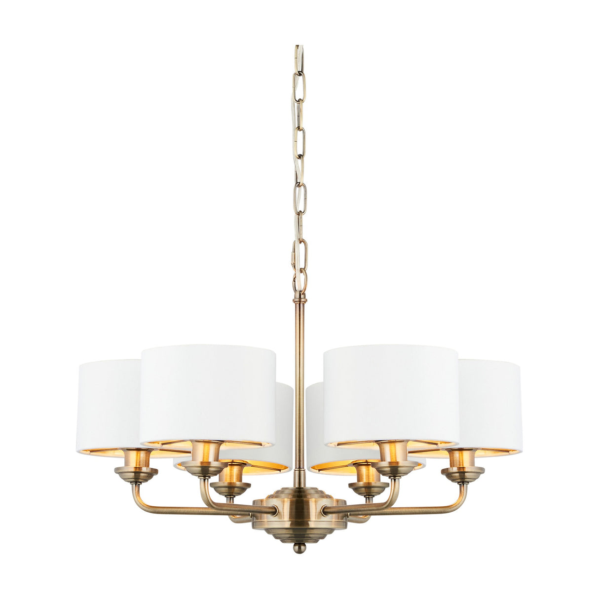 Highclere 6 Light Ceiling Pendant with Fabric Shades