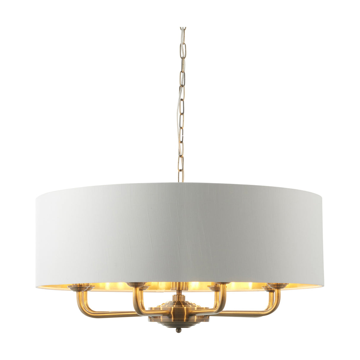 Highclere 8 Light Pendant with Natural Linen Shade