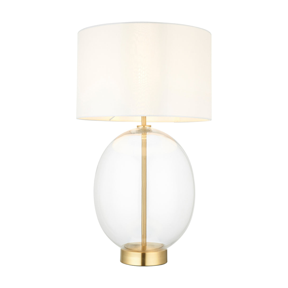 Kelda Oval Glass Table Lamp – Satin Brass