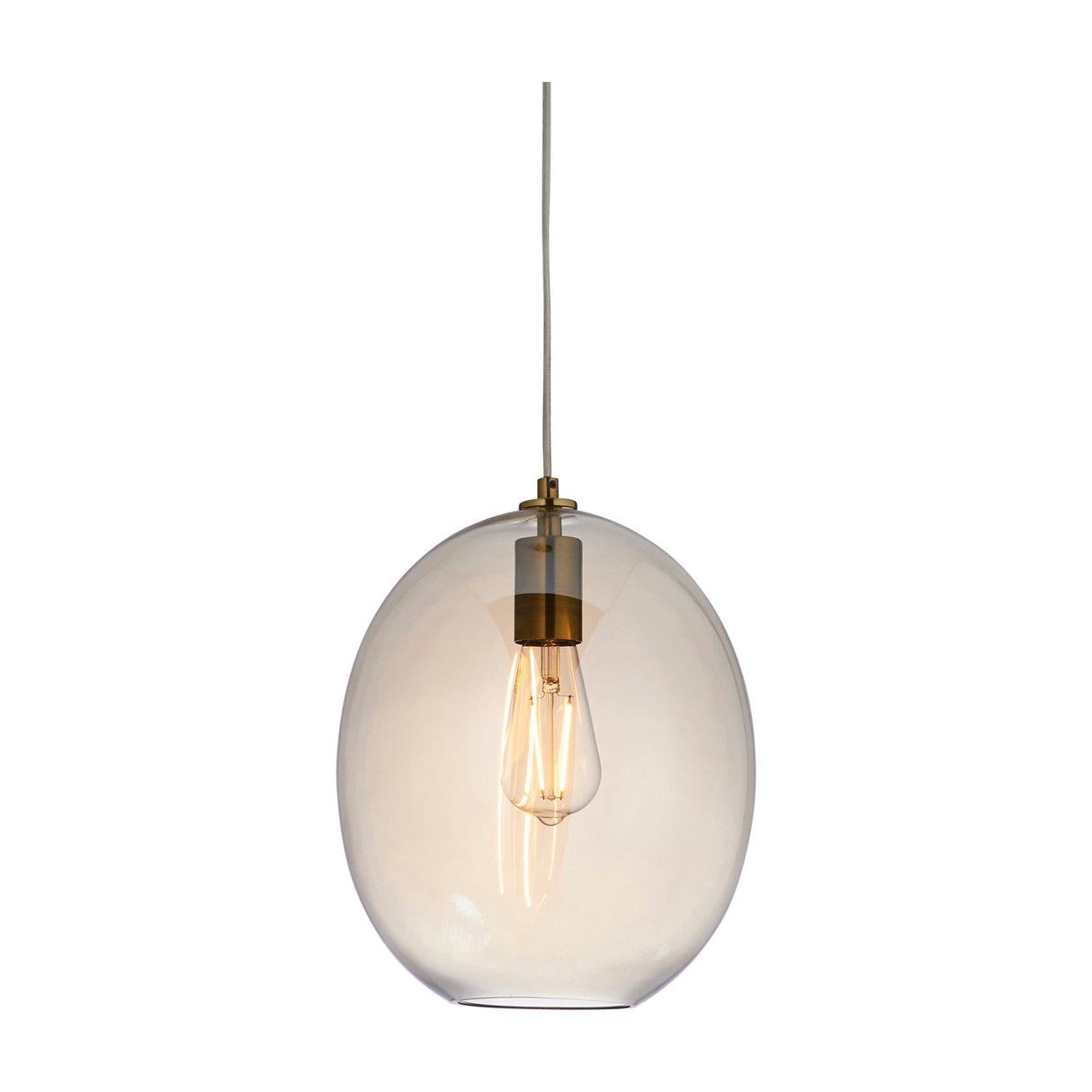 Kelda Oval Glass Pendant – Champagne