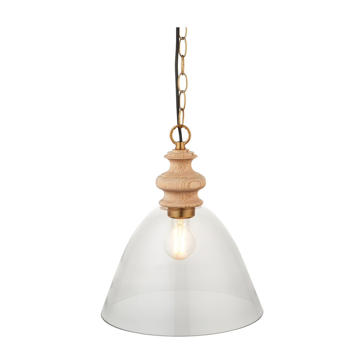 Cotswold Glass Pendant Light – Natural Ash