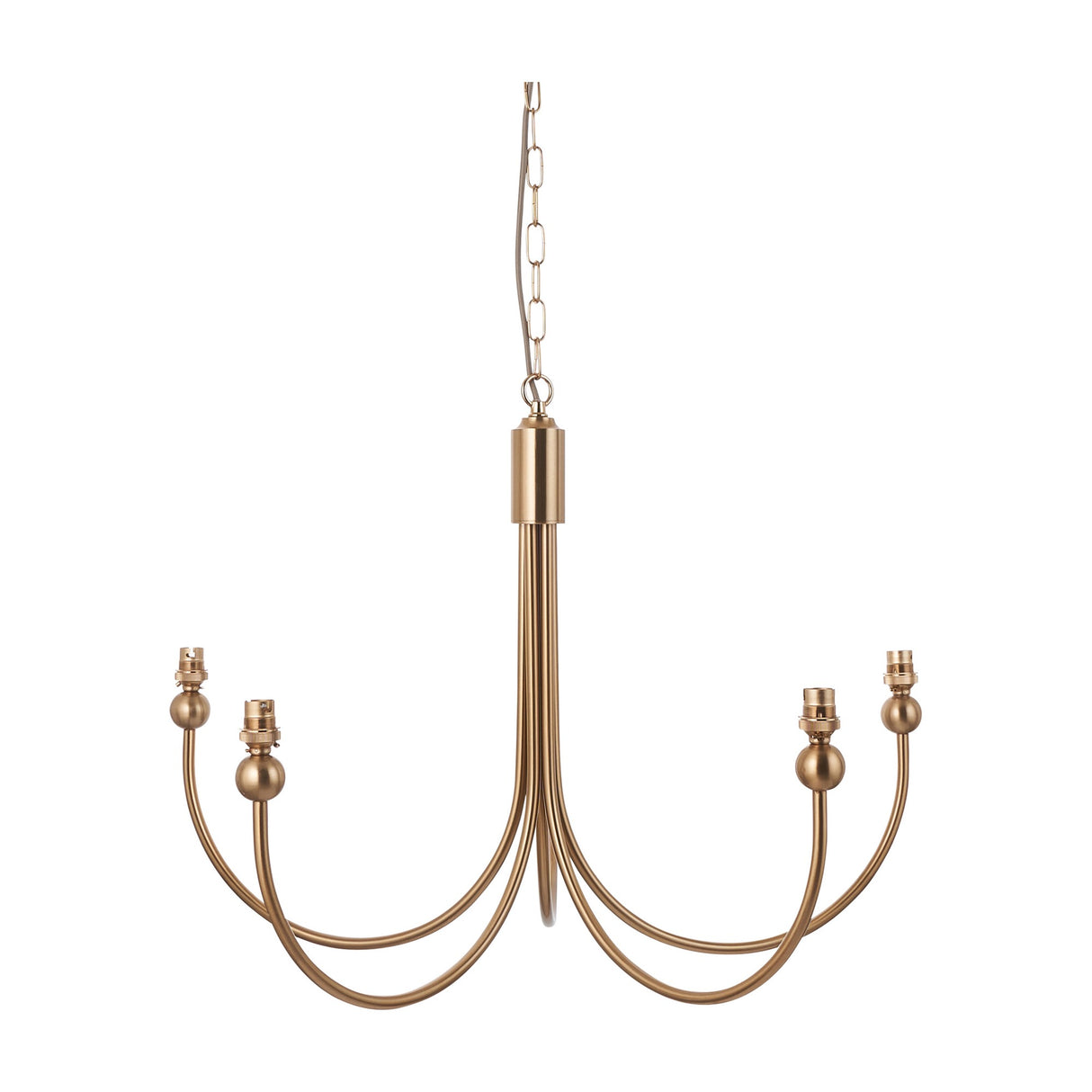 Santiago 5 Light Curved Pendant – Brass