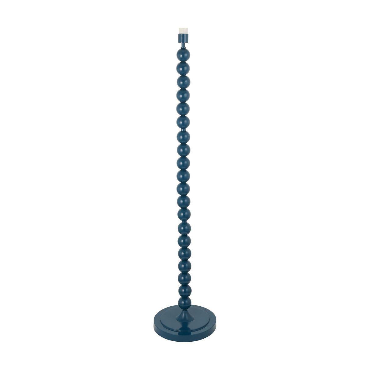 Gallery Direct Higvelle Stacked Ball Floor Lamp Base in Marlin Blue painted steel with a spindle column and round foot on a white background.
