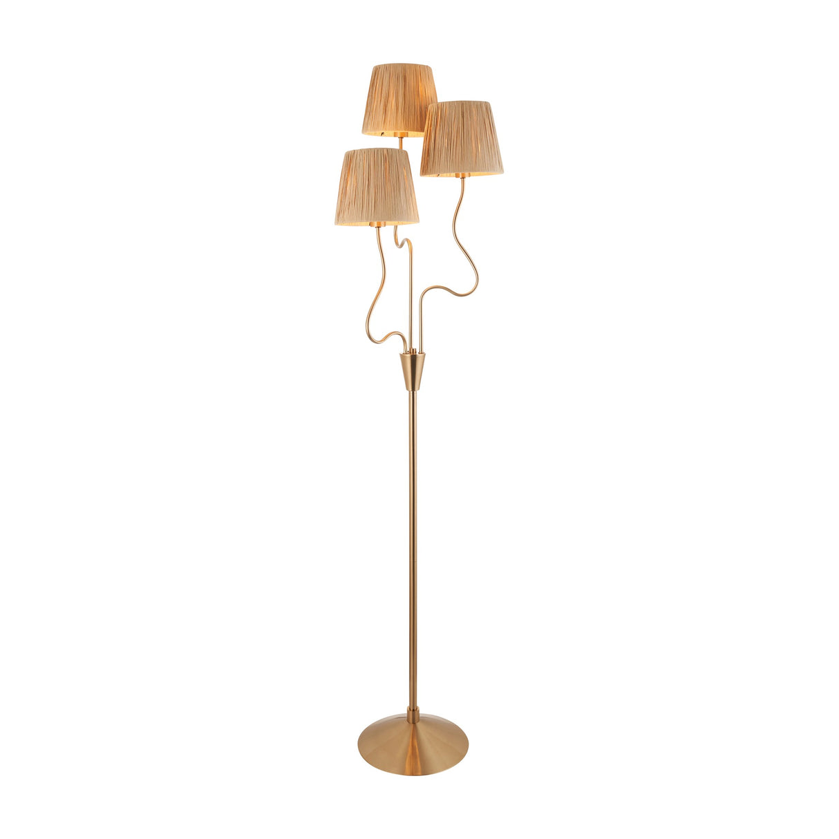Wriggle Floor Lamp with Raffia Shades 3 Light