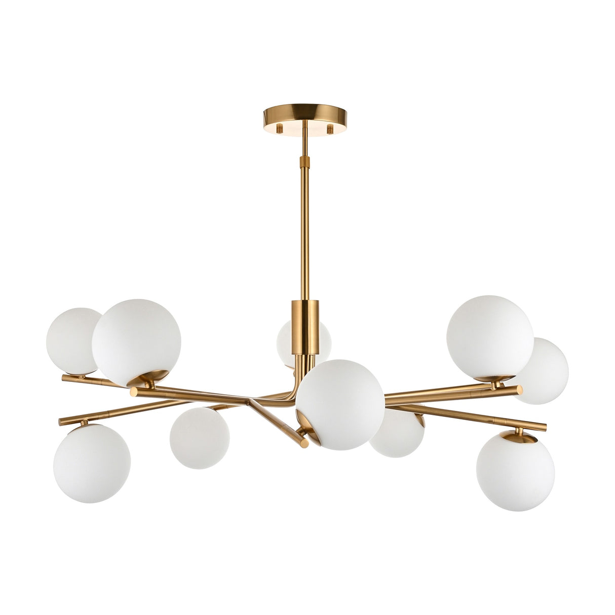 10 Light Pendant – Brushed Aged Brass