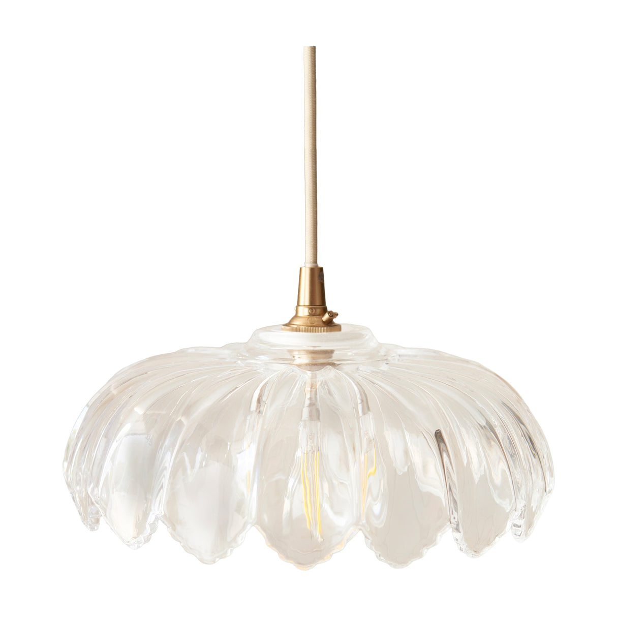 Camellia Scalloped Glass Pendant Light – Clear