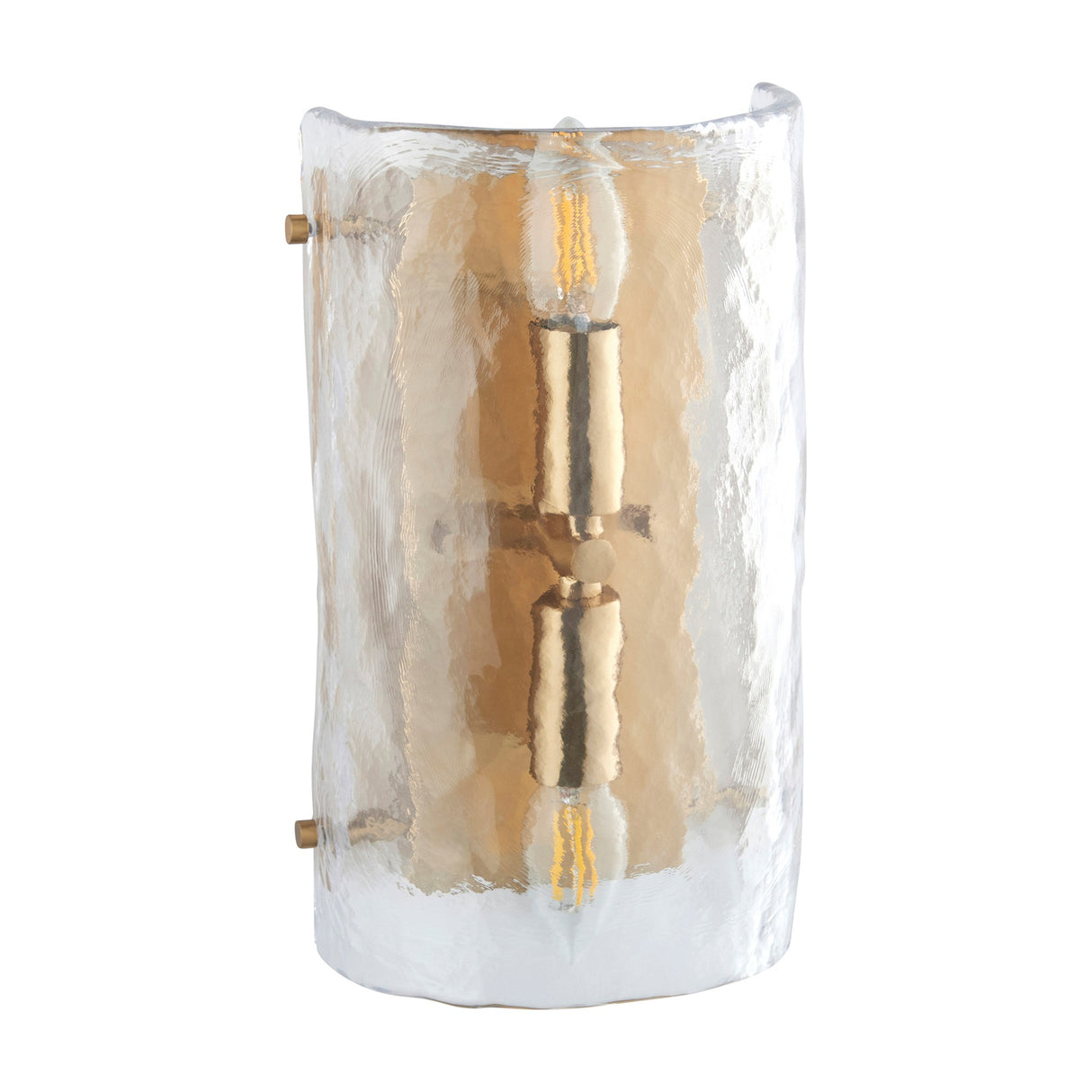 Keller Textured Glass Wall Light – Brass