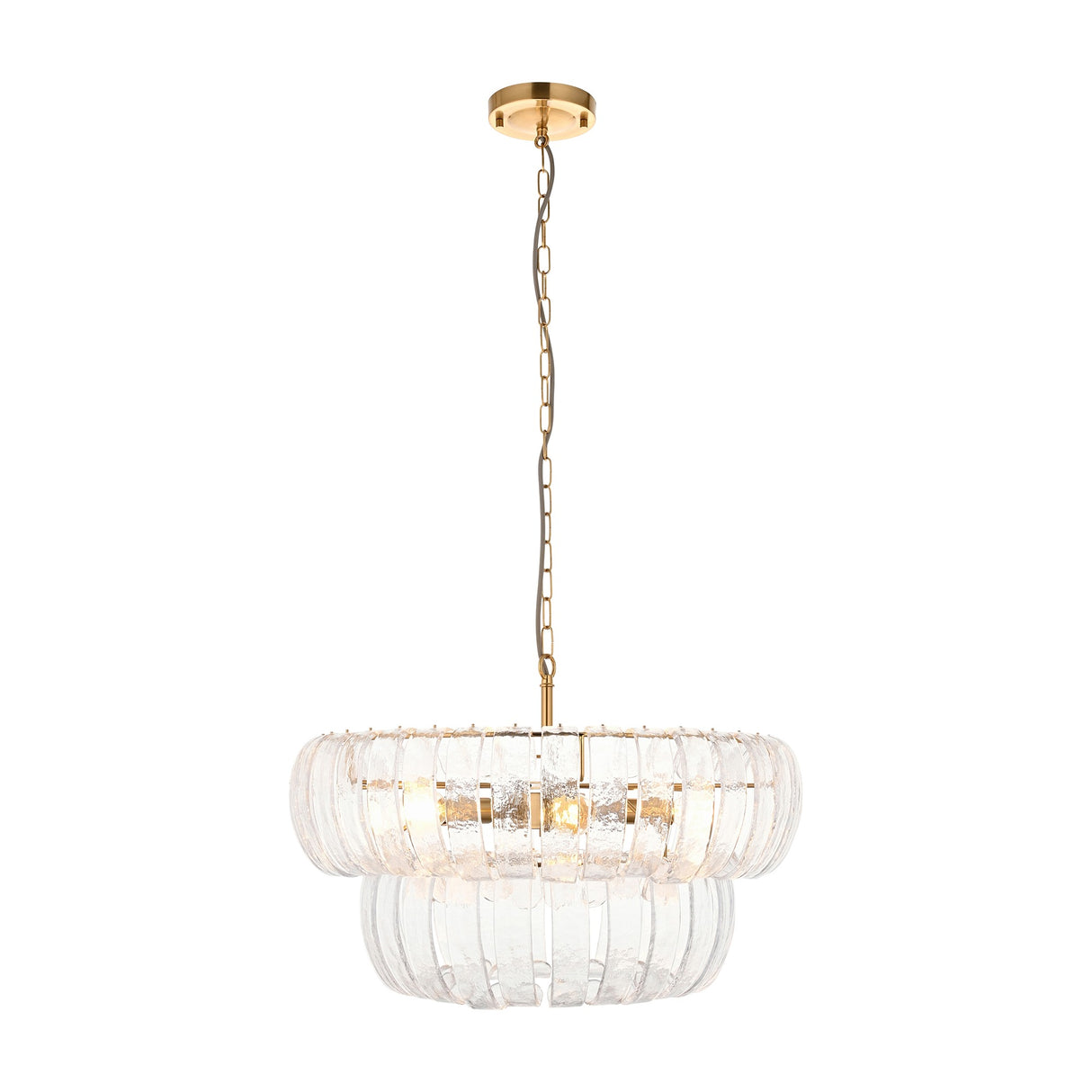 Montrose Tiered Glass Chandelier 6 Light – Brass