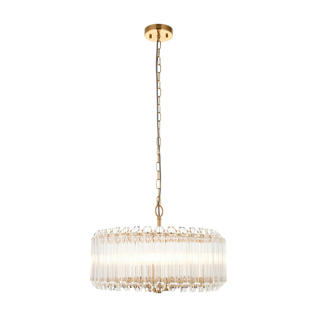 Valentina Crystal Drum Pendant 5 Light – Brass