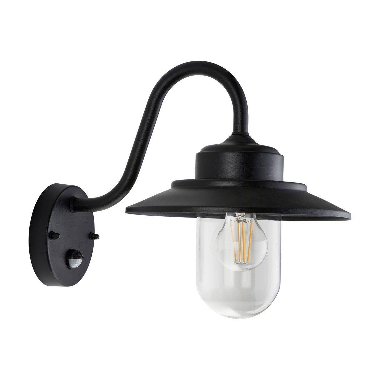 Thornton Outdoor Wall Light with PIR Sensor – Black