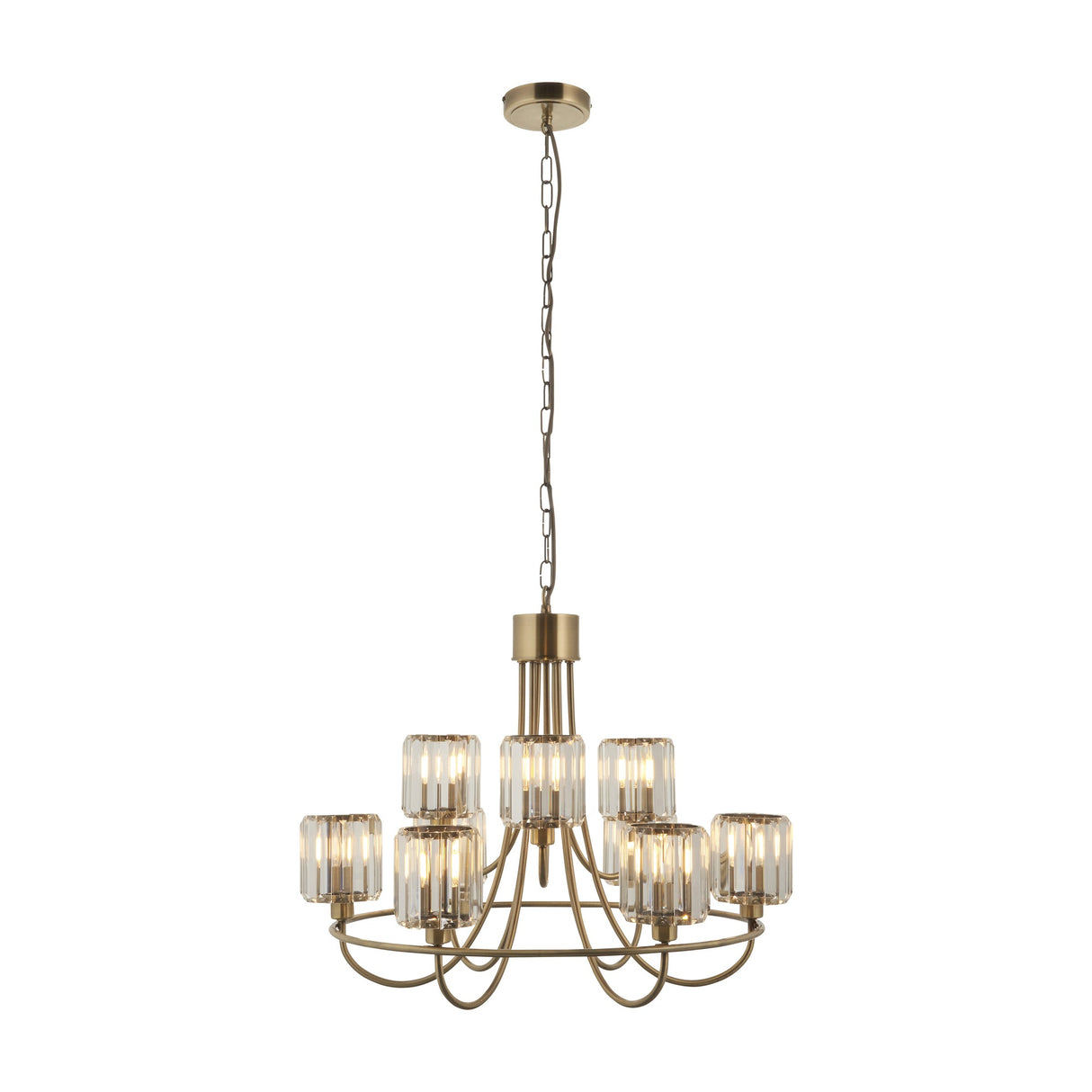 Berenice 9 Light Tiered Chandelier – Antique Brass