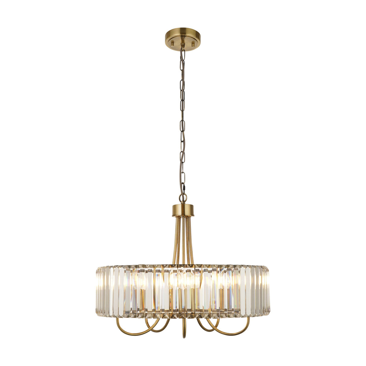 Visconti Crystal Chandelier 5 Light – Antique Brass