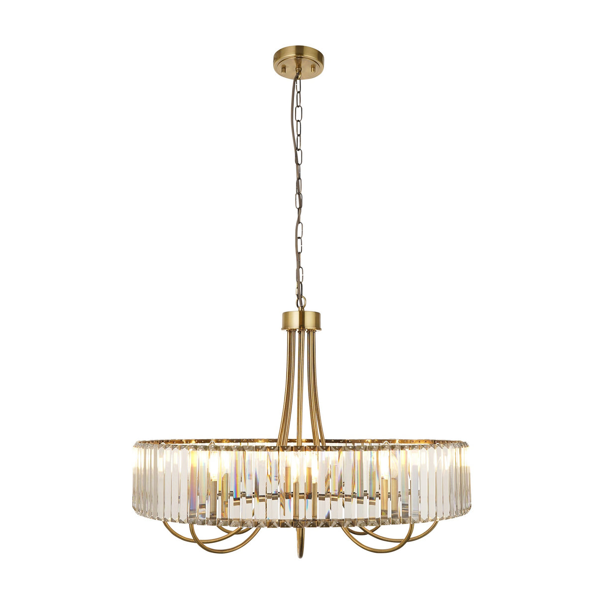 Visconti Crystal Chandelier 8 Light – Antique Brass