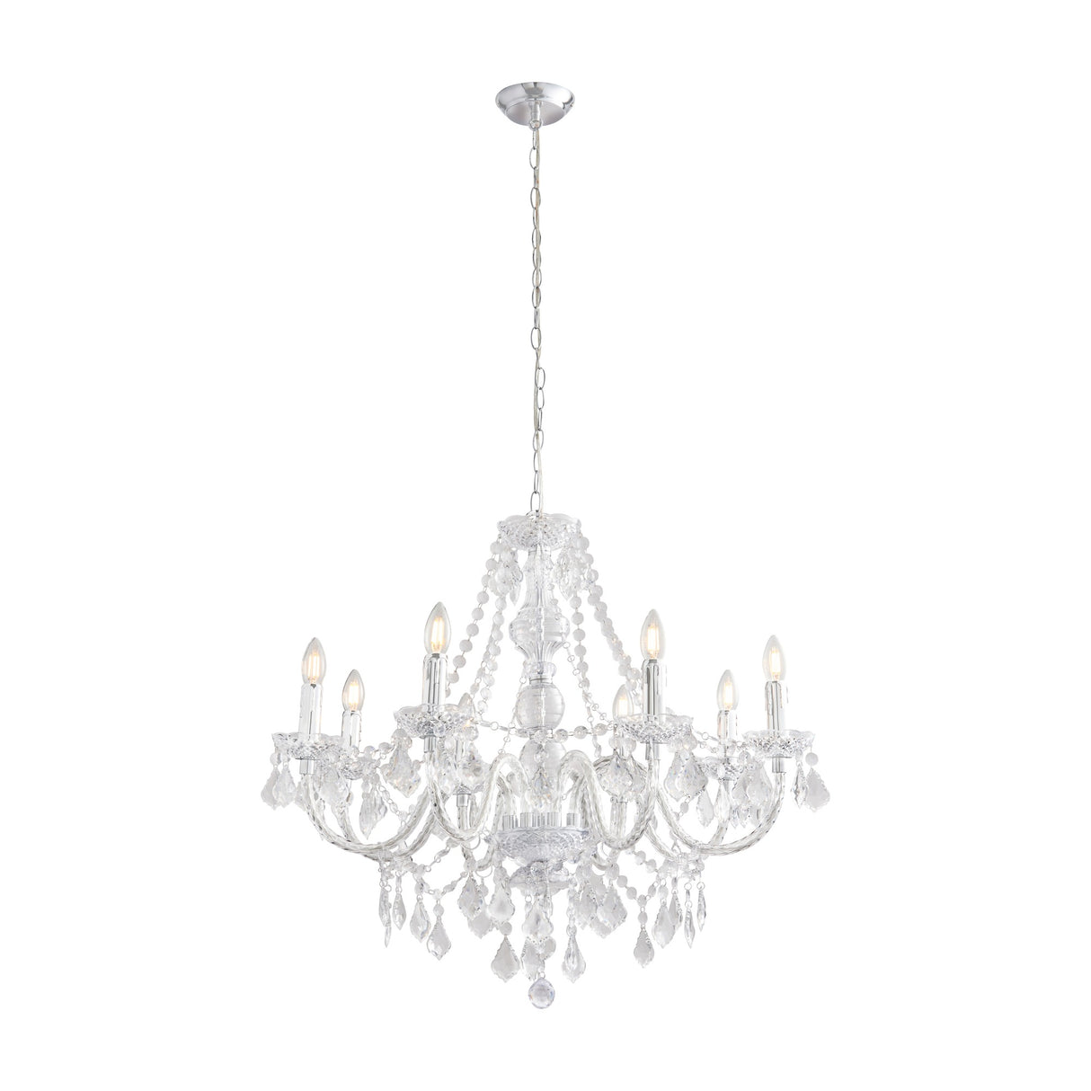 Clarence Crystal-Effect Chandelier 8 Light – Clear