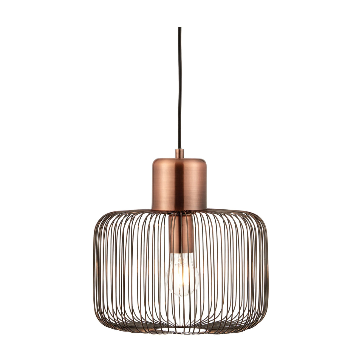 Nicola Wire Cage Pendant Light – Antique Copper