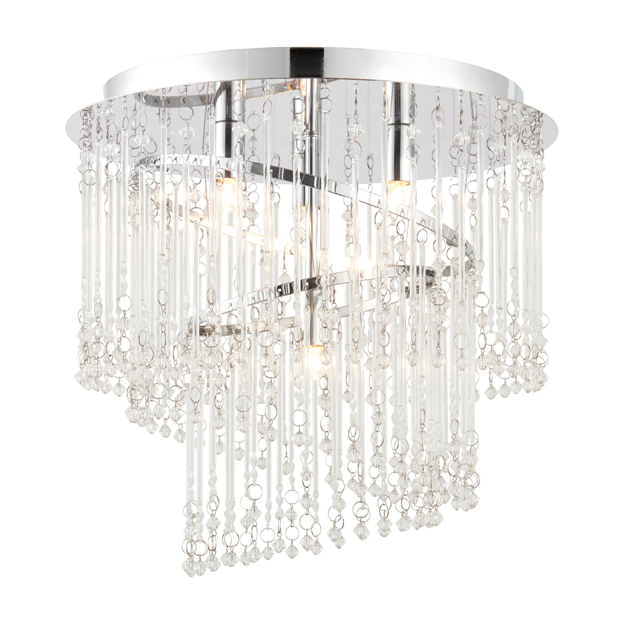 Camille Crystal Flush Ceiling Light 4 Light – Clear