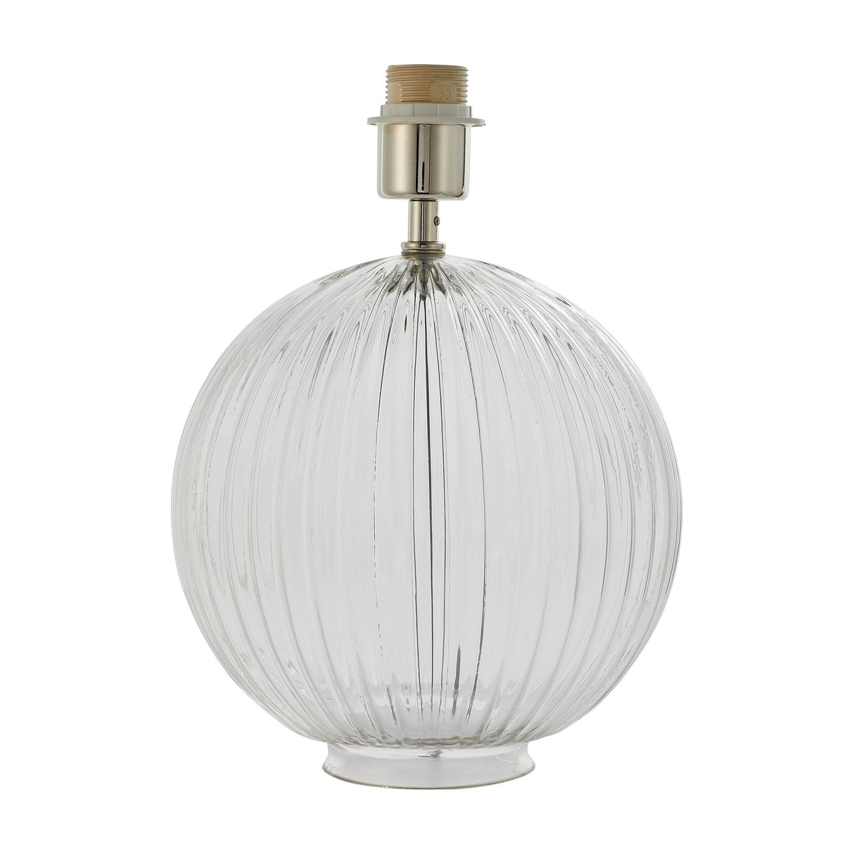 Jemma Ribbed Glass Table Lamp Base – Clear