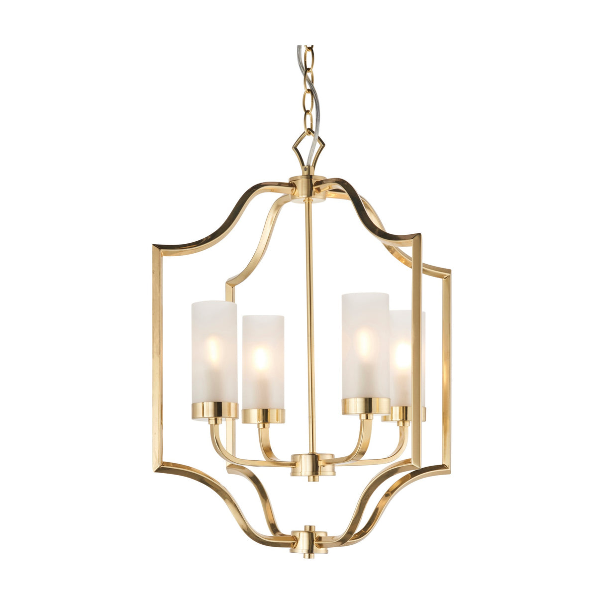 Edrea Lantern Pendant 4 Light – Brass