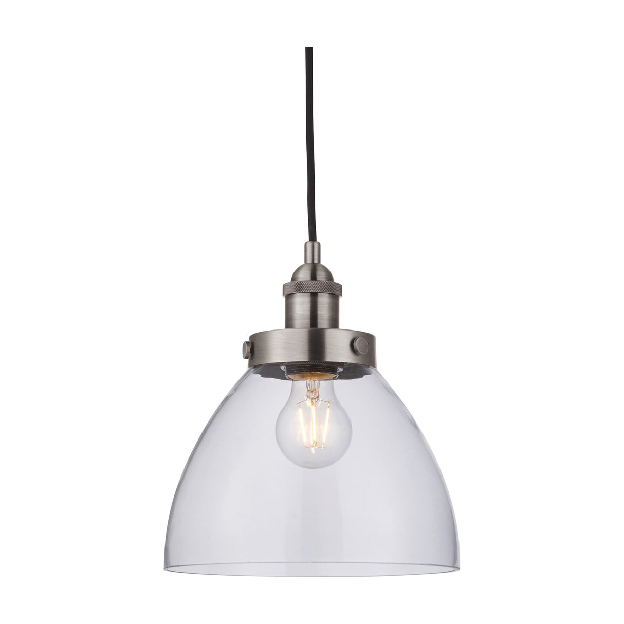Hansen Glass Pendant Light – Brushed Silver