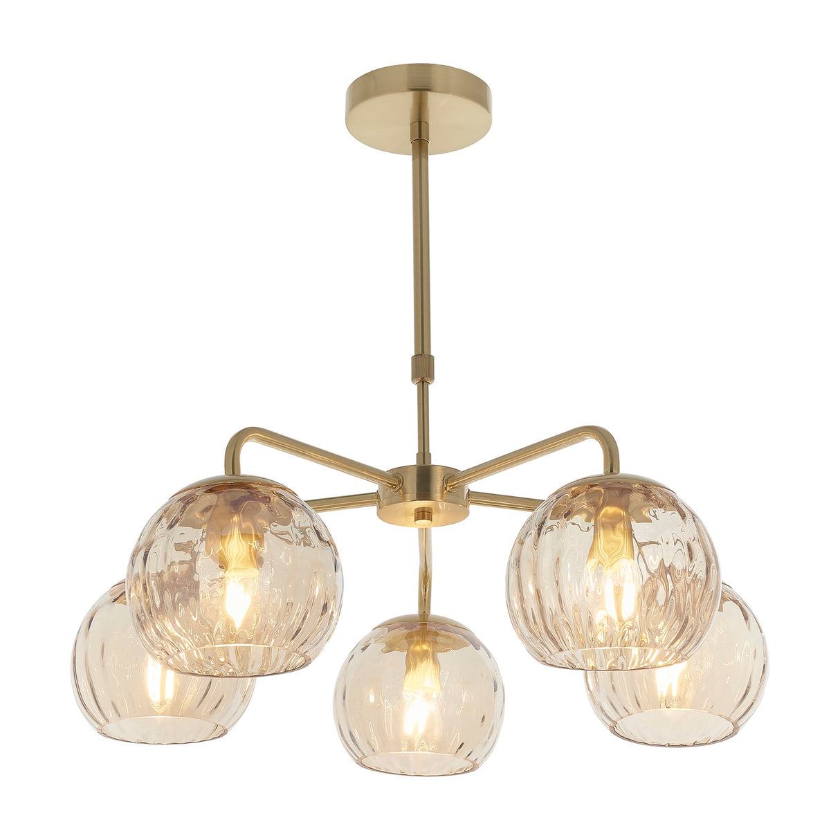 Dimple 5 Light Pendant – Brushed Brass