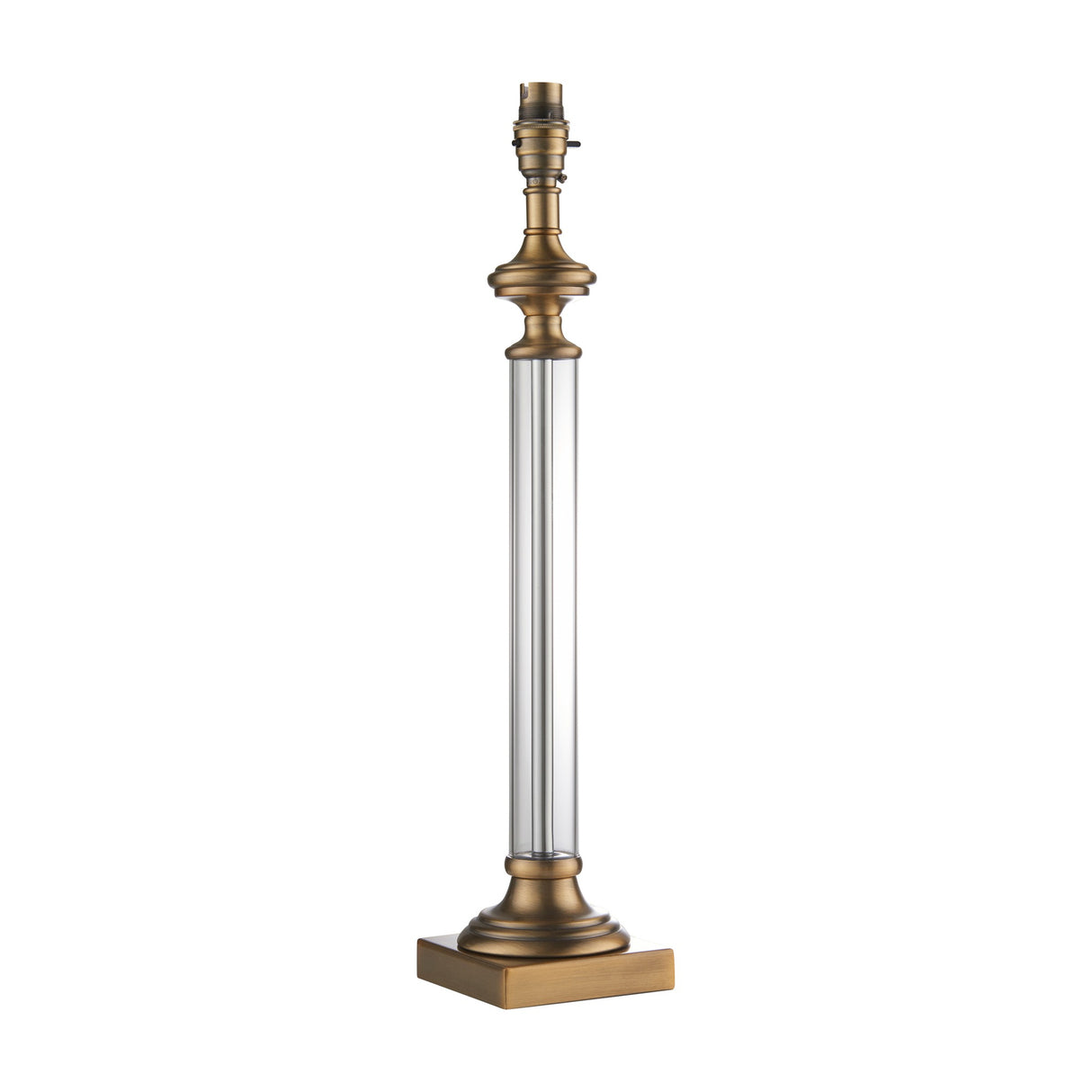 Avebury Glass Column Table Lamp Base 1 Light – Antique Brass