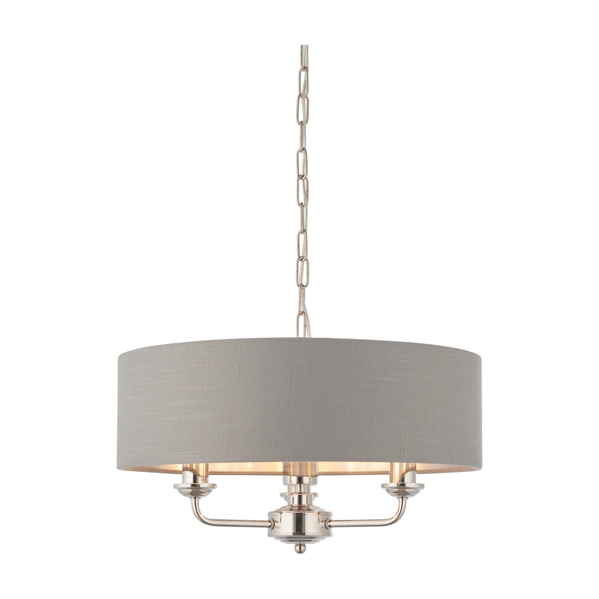 Highclere 3 Light Pendant with Linen Shade – Charcoal