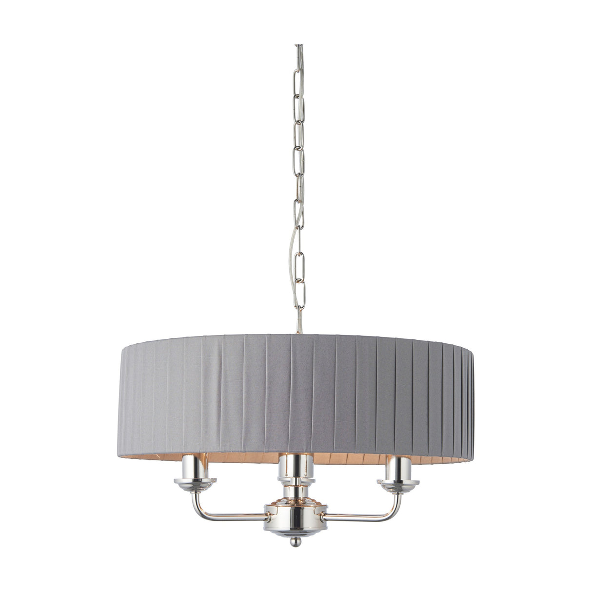 Highclere 3 Light Pendant with Pleated Shade – Charcoal