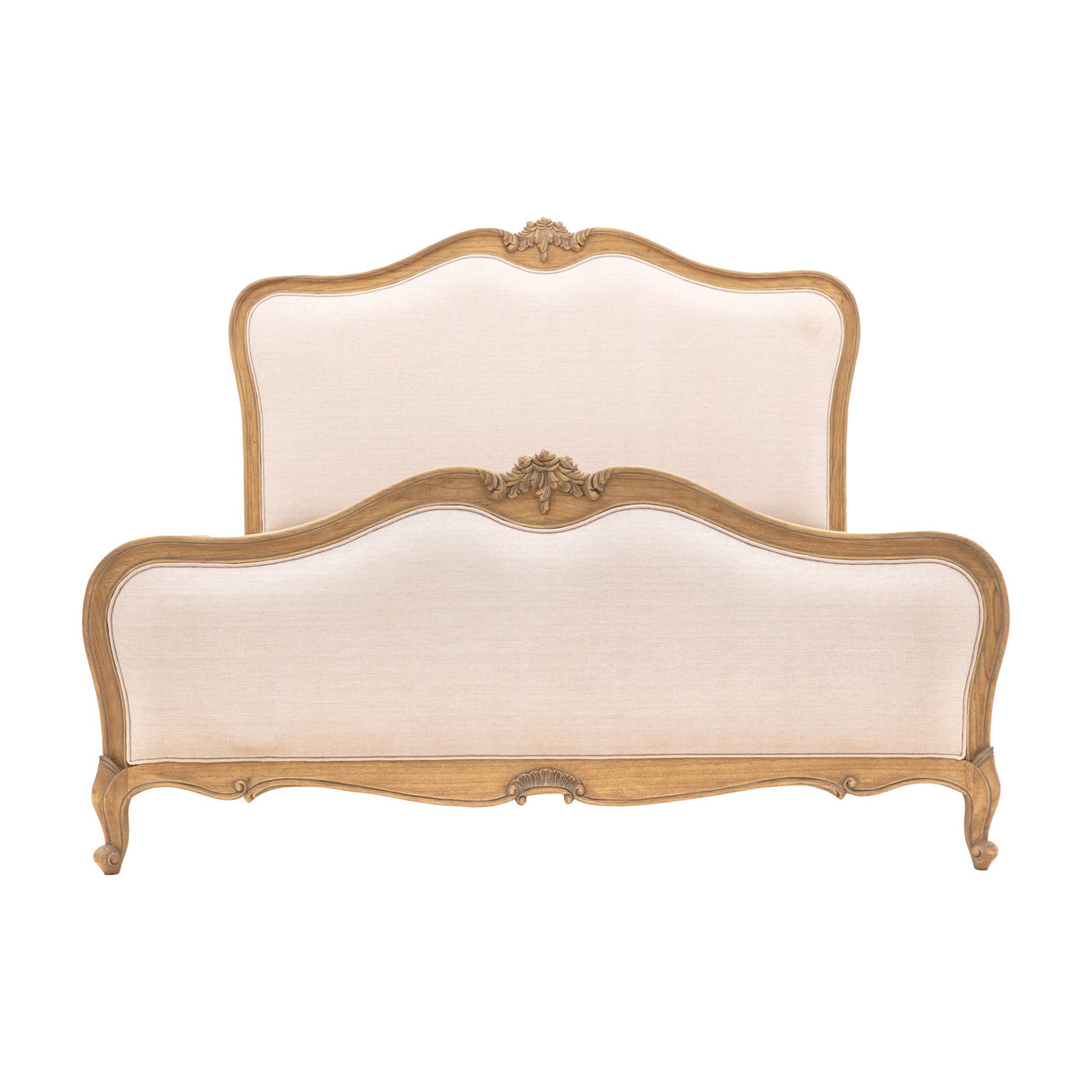 Chic French Linen Upholstered Bed – Cream