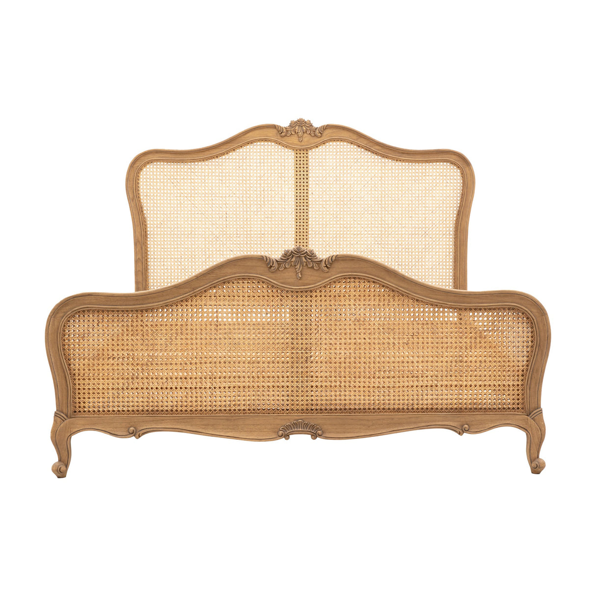 Chic Cane Bed – Weathered Oak